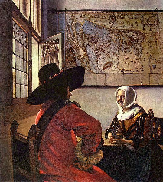 Johannes Vermeer Officer and a Laughing Girl, china oil painting image